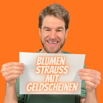 Blumenstrauss mit geldscheinen Floristik Anleitung