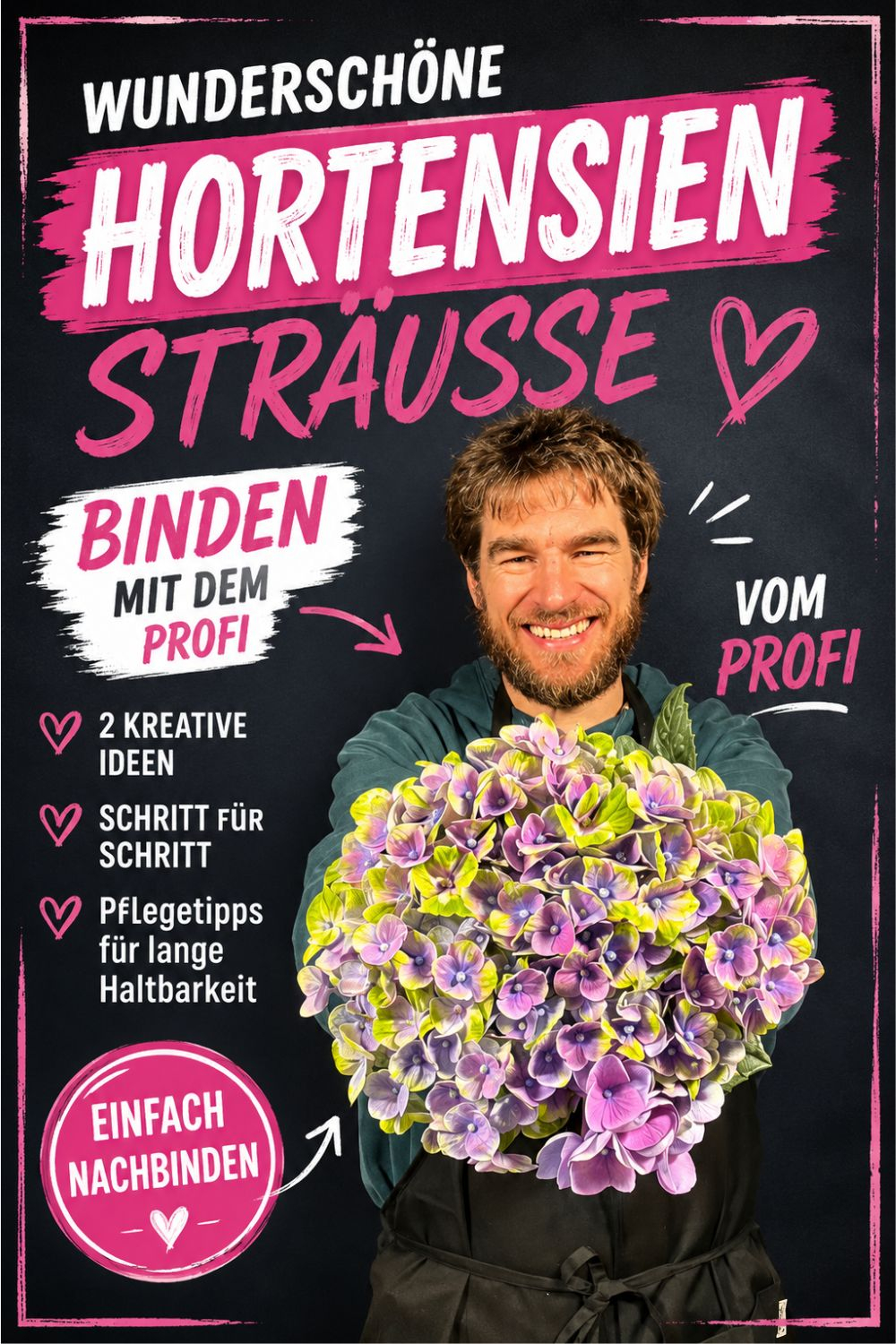 Hortensienstrauss selber binden Floristik Anleitung